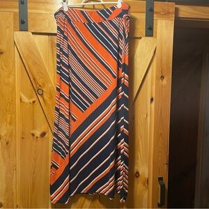 Liz Claiborne Striped Orange and Navy Women's Skirt